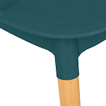 Пластиковый стул на ножках из массива бука Ferret Spiral Green варинант исполнения - 5 | Loft Concept в Волгограде