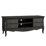 ТВ-тумба черная из массива бука с 4-мя ящиками и 2-мя полками Black Provence варинант исполнения - 2 | Loft Concept в Волгограде