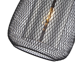 Подвесной светильник со стеклянным плафоном цилиндрической формы и металлической сеткой Metal Mesh Black варинант исполнения - 4 | Loft Concept в Волгограде