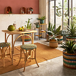 Плетеная корзина в полоску Okiro Wicker Basket варинант исполнения - 2 | Loft Concept в Волгограде