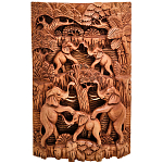 Панно из дерева пирамида из слонов Panel With Animals варинант исполнения - 1 | Loft Concept в Волгограде