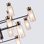 Люстра потолочная с 16-ю цилиндрическими плафонами из стекла и черным каркасом Noir Poise варинант исполнения - 2 | Loft Concept в Волгограде