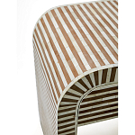 Тумбочка прикроватная с ящиком Tofino Stripes Bone Inlay Bedside Beige варинант исполнения - 4 | Loft Concept в Волгограде