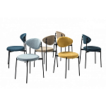 Стул металлический с мягкой спинкой и сиденьем из велюра Alfie Chair варинант исполнения - 8 | Loft Concept в Волгограде