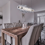 Подвесной светильник линейный с прозрачными стеклянными шарами разного диаметра Eurofase варинант исполнения - 9 | Loft Concept в Волгограде