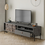 ТВ-тумба с раздвижными дверцами Mallin Metal TV Stand варинант исполнения - 3 | Loft Concept в Волгограде