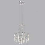 Люстра подвесная из металла с хрустальными подвесками прозрачного цвета Quasar 41 варинант исполнения - 12 | Loft Concept в Волгограде