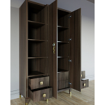 Большой шкаф с витриной Elsa Dreams Walnut варинант исполнения - 3 | Loft Concept в Волгограде