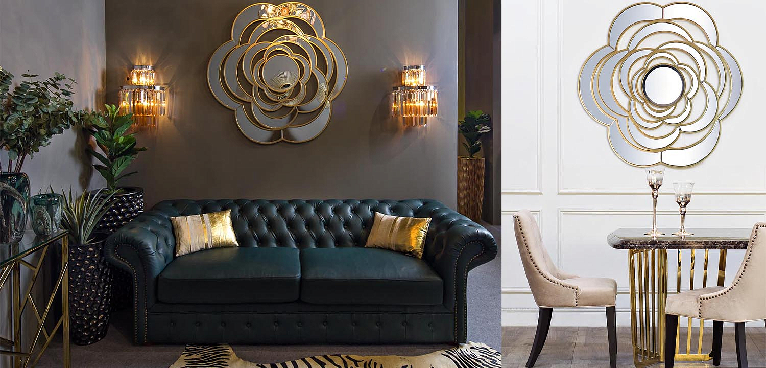 Зеркало Mirrored Flower Gold Зеркало Mirrored Flower Gold - Loft-Concept в Волгограде