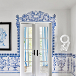 Обои ручная роспись Porto by Alessandra Branca Original colourway on dyed paper варинант исполнения - 2 | Loft Concept в Волгограде