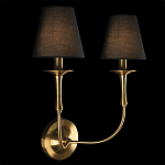 Бра с металлическим основанием бронзового цвета и 2-мя черными конусовидными абажурами Dignity варинант исполнения - 2 | Loft Concept в Волгограде