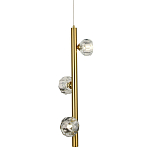 Подвесной светильник c 3-мя хрустальными плафонами Metal Tube Crystal Brass Hanging Lamp варинант исполнения - 1 | Loft Concept в Волгограде