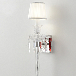 Бра с белым текстильным абажуром и хрустальными подвесками с декоративной кисточкой Lustre Reverie варинант исполнения - 4 | Loft Concept в Волгограде