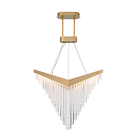 Люстра золотого цвета в форме галочки с каскадом длинных прозрачных трубок Eurofase варинант исполнения - 2 | Loft Concept в Волгограде