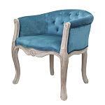 Кресло низкое в стиле прованс Louis French Armchair blue velour варинант исполнения - 3 | Loft Concept в Волгограде