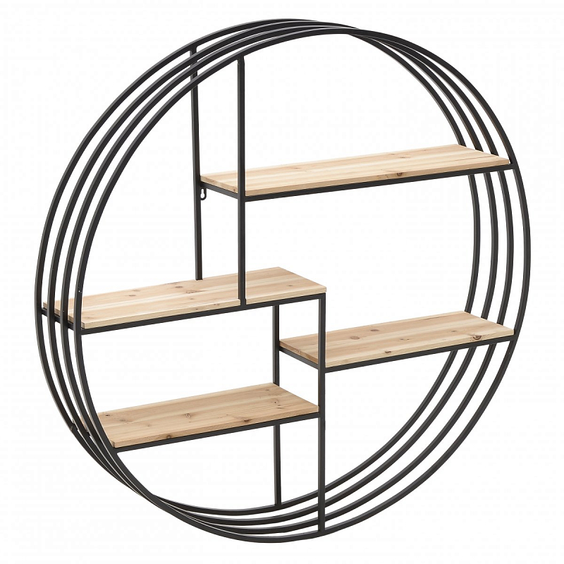 Полка Parallel Lines Circle Черный Бежевый в Волгограде | Loft Concept 