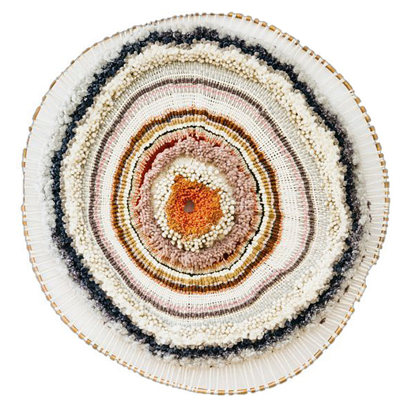 Вязаное Панно из шерсти Круг ivory ( слоновая кость ) Терракотовый в Волгограде | Loft Concept 