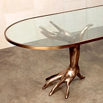 Обеденный стол с фигурным декором бронзового цвета Dichotomy racetrack варинант исполнения - 1 | Loft Concept в Волгограде