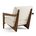 Кресло с обивкой из белого букле Armchair White Boucle варинант исполнения - 2 | Loft Concept в Волгограде