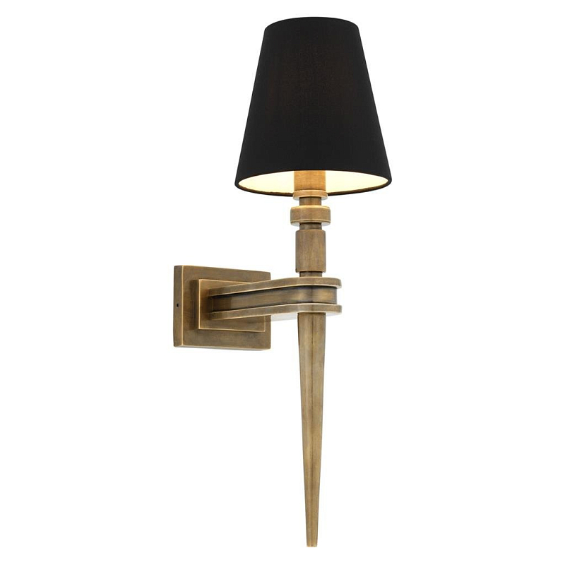 Бра Wall Lamp Waterloo Single Brass Латунь Античная полированная Черный Бра Wall Lamp Waterloo Single Brass Латунь Античная полированная Черный в Волгограде | Loft Concept