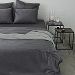 Постельное белье однотонное из сатина темно-серого цвета Eden Line варинант исполнения - 4 | Loft Concept в Волгограде