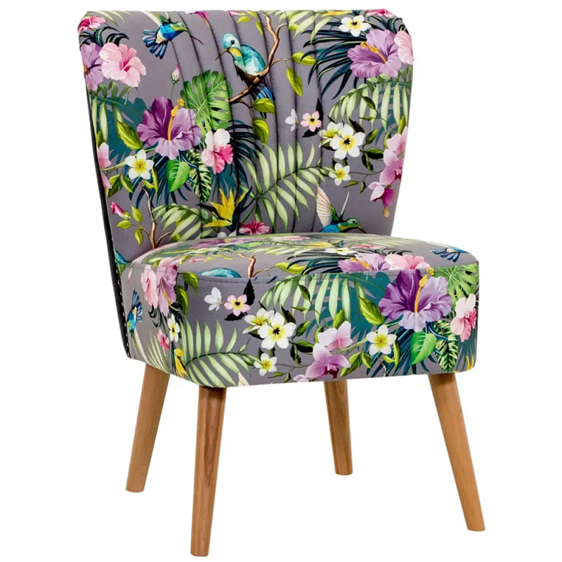 Кресло Harper Flowers Armchair Мульти Серый Черный Древесина Кресло Harper Flowers Armchair Мульти Серый Черный Древесина в Волгограде | Loft Concept