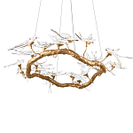 Люстра подвесная с прозрачными стеклянными птичками на ветвях Диаметр 100 см Serip Voa варинант исполнения - 8 | Loft Concept в Волгограде