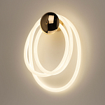 Бра с круглым золотистым основанием и белыми изогнутыми световыми линиями Luke Lampco Tracer Lamp варинант исполнения - 2 | Loft Concept в Волгограде