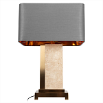 Настольная лампа с основанием из натурального камня c серым прямоугольным абажуром Lapis Tiburtinus варинант исполнения - 3 | Loft Concept в Волгограде