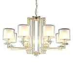 Люстра с 8-ю цилиндрическими плафонами из стекла Laurent варинант исполнения - 1 | Loft Concept в Волгограде