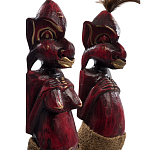 Комплект из 2-х деревянных статуэток Asmat Wooden Statuettes Dark Red варинант исполнения - 3 | Loft Concept в Волгограде