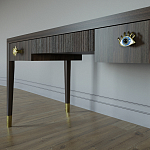 Письменный стол Elsa Dreams Walnut Шпон дерево с двумя ящиками варинант исполнения - 4 | Loft Concept в Волгограде