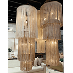 Люстра круглая трехъярусная из бахромы Milk Gradient Braided Fringe варинант исполнения - 2 | Loft Concept в Волгограде