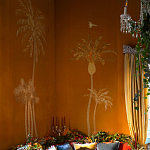 Обои с вышивкой ручной работы Deco Palms Original colourway on velvet 2 варинант исполнения - 1 | Loft Concept в Волгограде