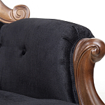 Кресло с мягкой обивкой из черного велюра на 4-х деревянных ножках Evelyn Classical Armchair варинант исполнения - 5 | Loft Concept в Волгограде