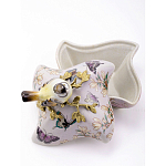 Шкатулка фиолетового цвета с рисунком бабочек и крышкой с фигуркой птицы на ветке Eden Garden варинант исполнения - 6 | Loft Concept в Волгограде