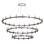 Люстра подвесная с тремя круглыми ярусами и цилиндрическими плафонами Arnaut Light варинант исполнения - 1 | Loft Concept в Волгограде