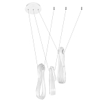 Подвесной светильник белого цвета с 3-мя изогнутыми плафонами Flow Loop варинант исполнения - 4 | Loft Concept в Волгограде