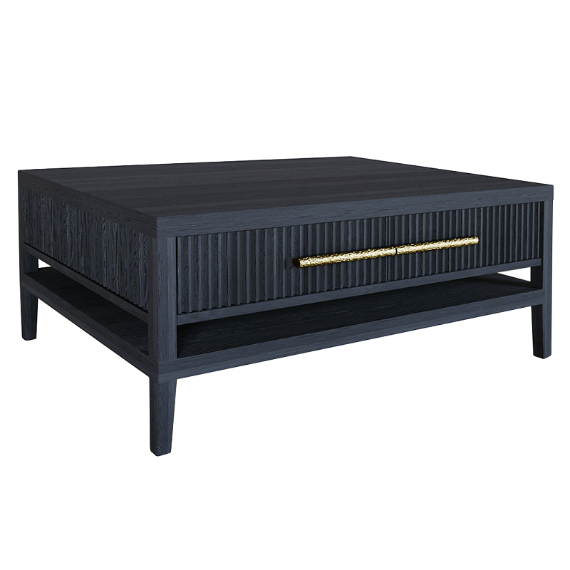 Кофейный стол Primo с двумя ящиками Черный дуб Черный матовый Золотой в Волгограде | Loft Concept 