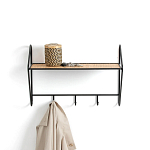Настенная вешалка с полкой из ротанга Bourn Shelf-hanger варинант исполнения - 2 | Loft Concept в Волгограде