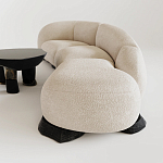 Диван Cannes трехместный с обивкой букле молочного цвета варинант исполнения - 2 | Loft Concept в Волгограде