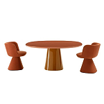 Обеденный стол оранжевый с тонкой столешницей и основанием в виде конуса Viola варинант исполнения - 2 | Loft Concept в Волгограде