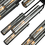 Люстра со стеклянными цилиндрическими плафонами Luminous Cylinders Smoky варинант исполнения - 5 | Loft Concept в Волгограде