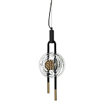 Подвесной светильник черного цвета с прозрачным стеклянным плафоном и золотистой центральной вставкой Virelia  варинант исполнения - 1 | Loft Concept в Волгограде