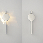 Бра с круглым зеркальным диском на прямоугольном соновании Reflection Circle Glow варинант исполнения - 2 | Loft Concept в Волгограде