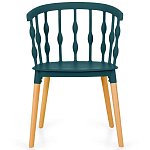 Пластиковый стул на ножках из массива бука Ferret Spiral Green варинант исполнения - 2 | Loft Concept в Волгограде