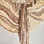 Овальный Современный Гобелен Абстракция в бежевых тонах Shallow варинант исполнения - 2 | Loft Concept в Волгограде