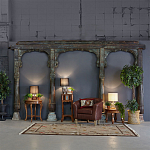 Старинная индийская резная арка из тика Antique Indian Carved Arch варинант исполнения - 3 | Loft Concept в Волгограде