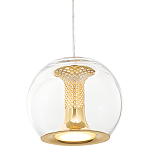 Подвесной светильник со стеклянным плафоном Inner Gleam Globe gold  варинант исполнения - 2 | Loft Concept в Волгограде