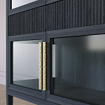 Витрина Primo со стеклянными фасадами и 2 ящиками Черный дуб варинант исполнения - 5 | Loft Concept в Волгограде